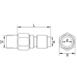 Plan adaptateur 1/2 mâle Akbo