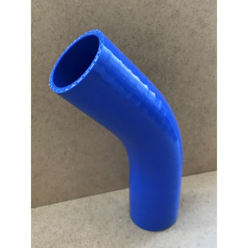 Durite silicone coudé 45° pour systèmes de refroidissement et de chauffage.