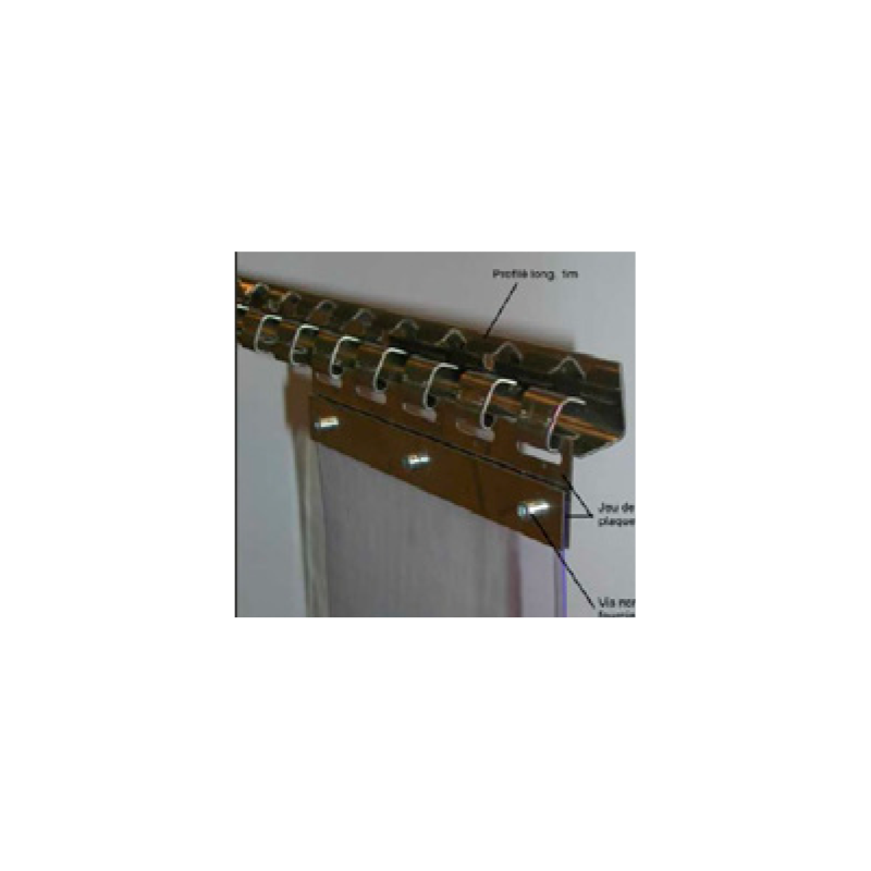 Profilé principal, poutre, système de suspension des lanières pvc