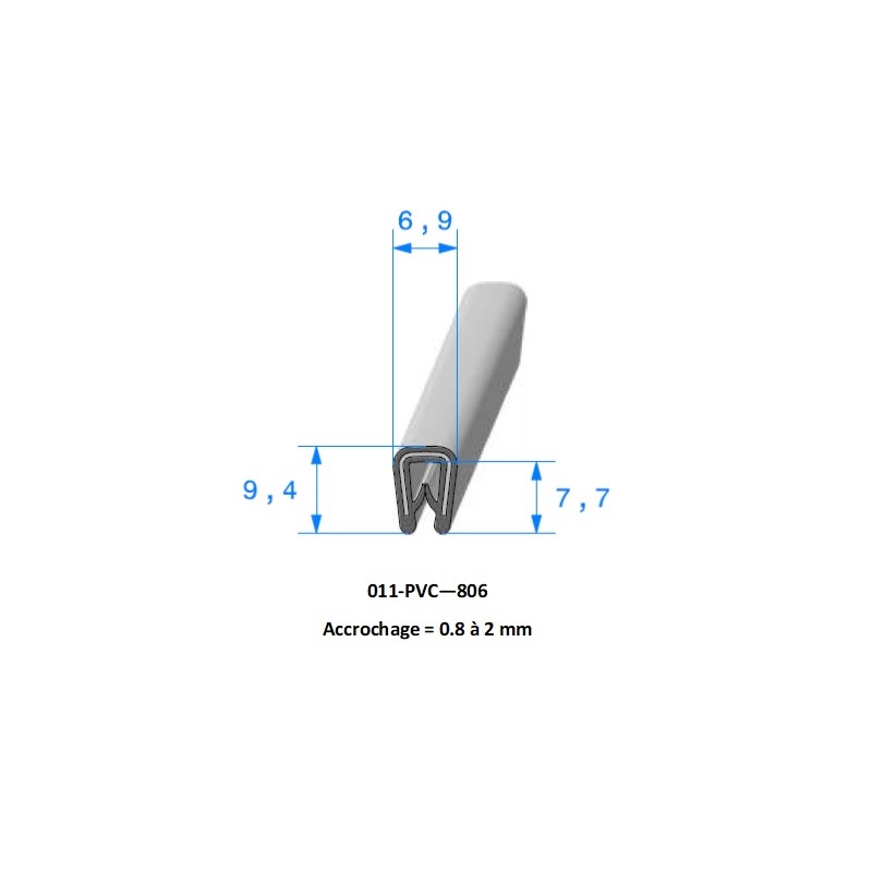 Clips bord de tôle pour cable ou gaine de 6 à 9 mm - 42,15€