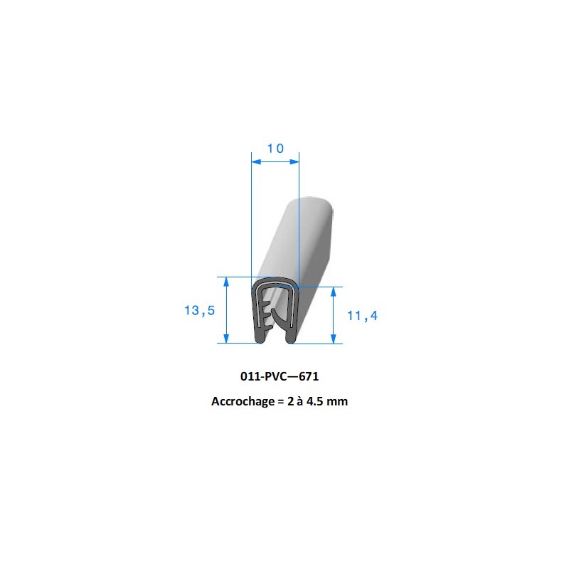 Joint pince pvc, protection et finition de bord de tôle